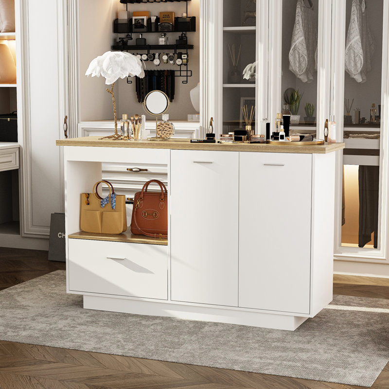 Latitude Run® Closet Island With Drawer And Adjustable Shelves